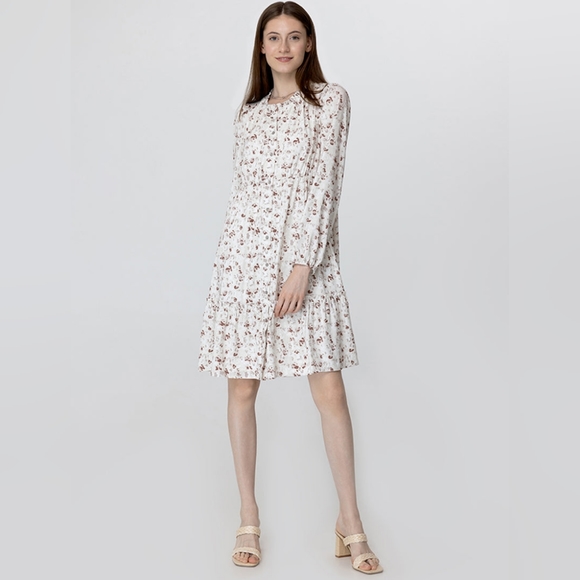 FRYE Ruffle Neck Button Front Dress - Picture 4 of 9